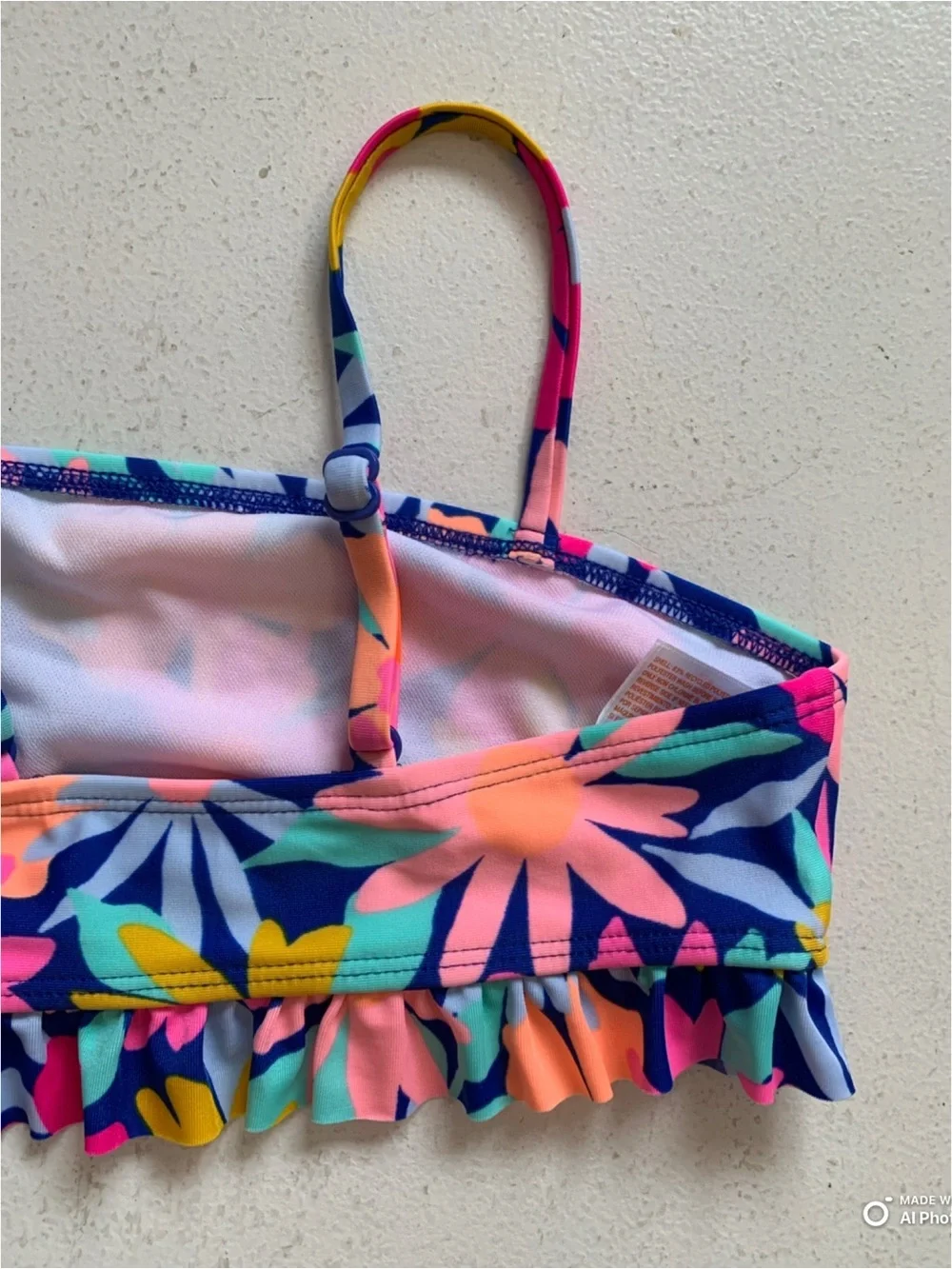 Cat & Jack Girl’s Bikini Set Swimsuit Size Small (6/7) NWT Blue Pink Beach Swim